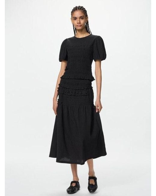 Uniqlo White Shirring Skirt