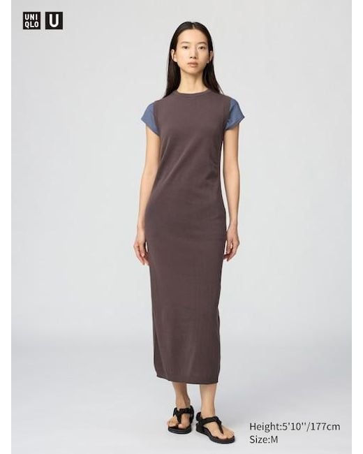 Uniqlo White 3D Cotton Knit Dress
