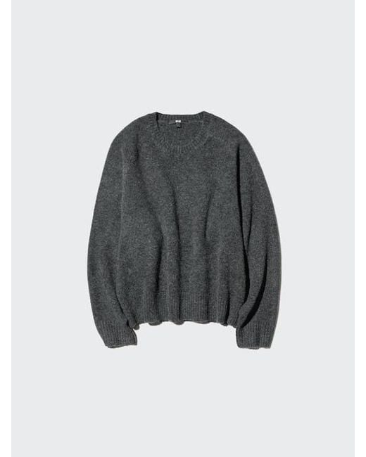 Uniqlo Gray Soufflé Yarn Crew Neck Jumper