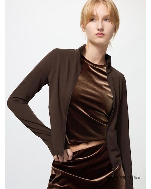 Uniqlo Brown Airism Soft Full-Zip Jacket