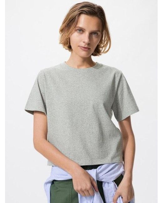 Uniqlo Gray Washed Cotton Boxy T-Shirt