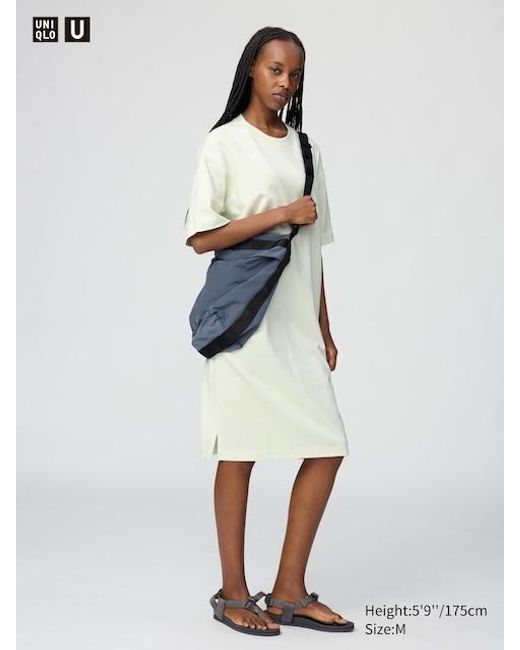 uniqlo cotton half sleeve dress Women's Mercerized Cotton Short-Sleeve A-Line Dress