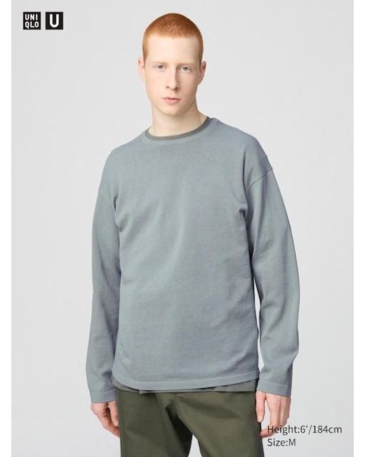 Maglione Girocollo di Uniqlo in Gray da Uomo