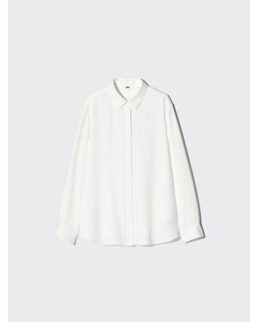 Uniqlo White Rayon Blouse