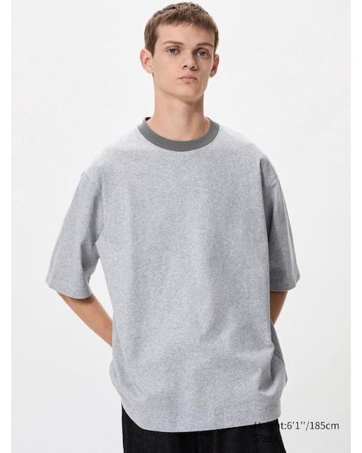 Camiseta Oversize (Color Block) Uniqlo de hombre de color Gray