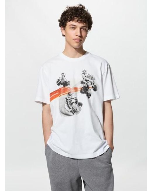 Uniqlo White Mario Kart World Ut Graphic T-Shirt for men