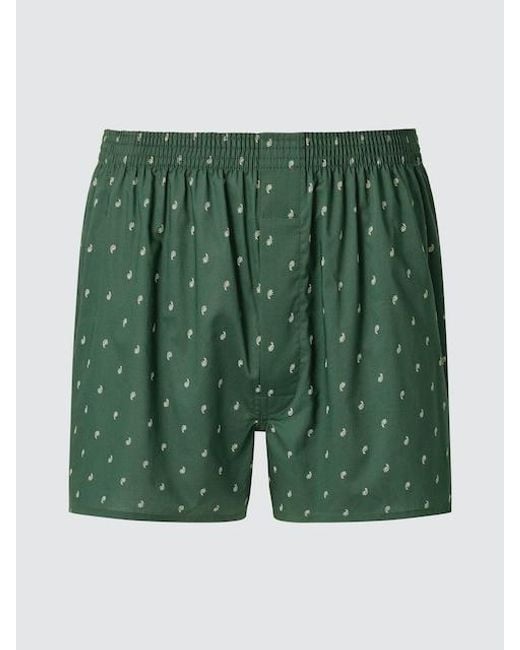Uniqlo Green Woven Trunks (Paisley) for men