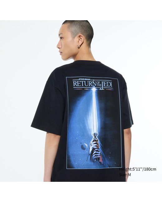 Uniqlo Baumwolle star wars: remastered by kosuke kawamura ut bedrucktes t-shirt in Blue für Herren