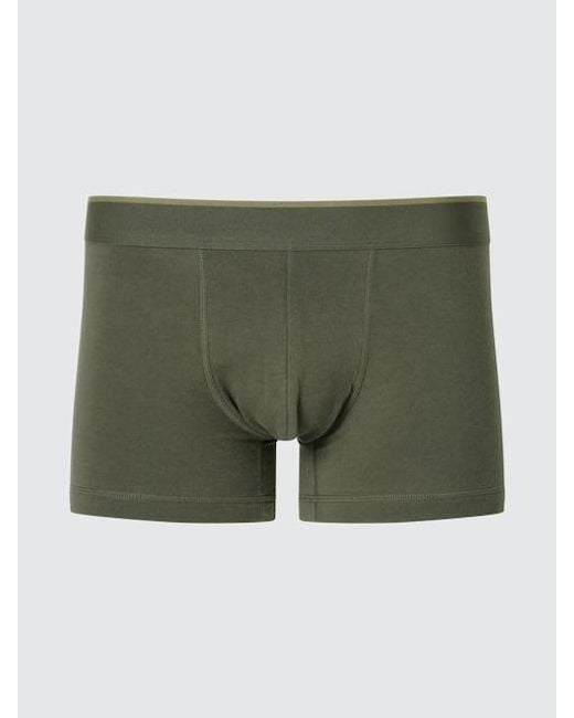 Uniqlo Green Cotton Boxer Briefs (Low Rise) for men