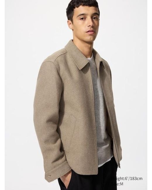 Uniqlo Natural Single Collar Short Blouson for men