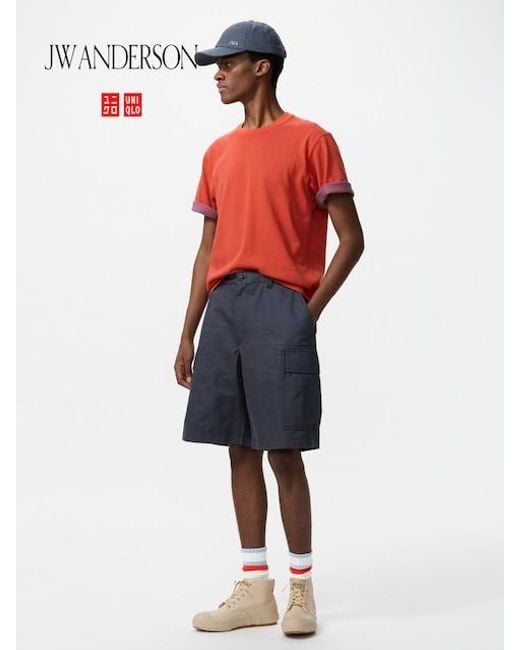 Uniqlo Red Cargo Shorts for men