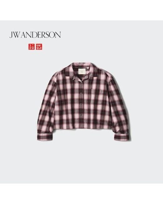 Uniqlo Red Flannel Boxy Shirt (Checked) for men