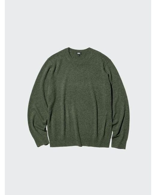 Uniqlo Green 100% Cashmere Crew Neck Jumper for men