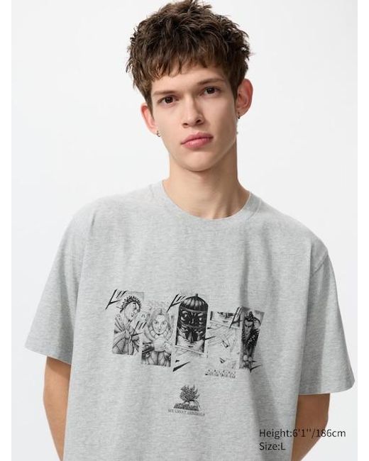 Uniqlo Gray Manga Ut Shueisha 100Th Graphic T-Shirt (Kingdom) for men