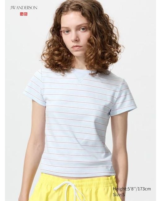 Uniqlo White Mini T-Shirt (Striped)