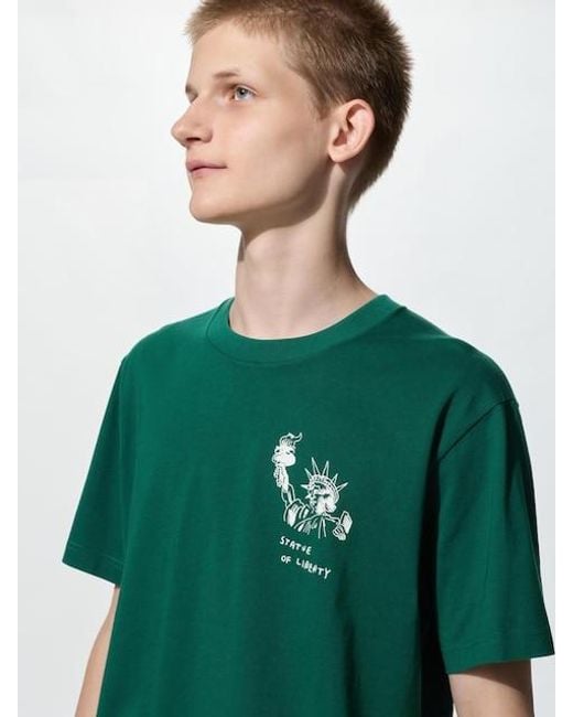 Uniqlo Green Jason Polan Ut Graphic T-Shirt for men