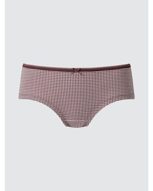 Uniqlo Purple Briefs (Low Rise, Checked)