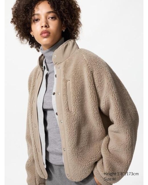 Uniqlo Natural Fleece Stand Collar Jacket