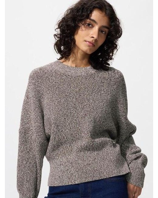 Uniqlo Gray Mercerised Cotton Crew Neck Jumper