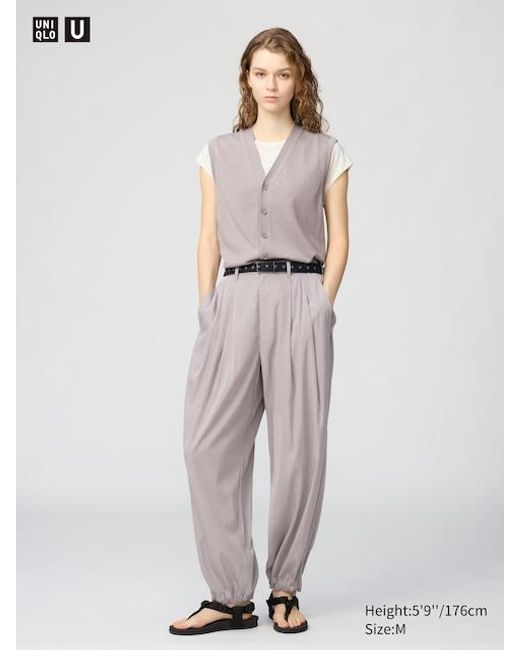 Uniqlo White Easy Gathered Trousers