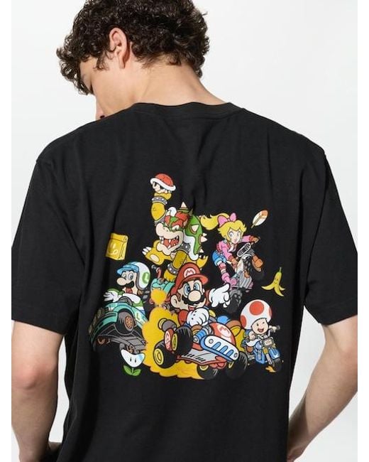 Uniqlo Black Mario Kart World Ut Graphic T-Shirt for men