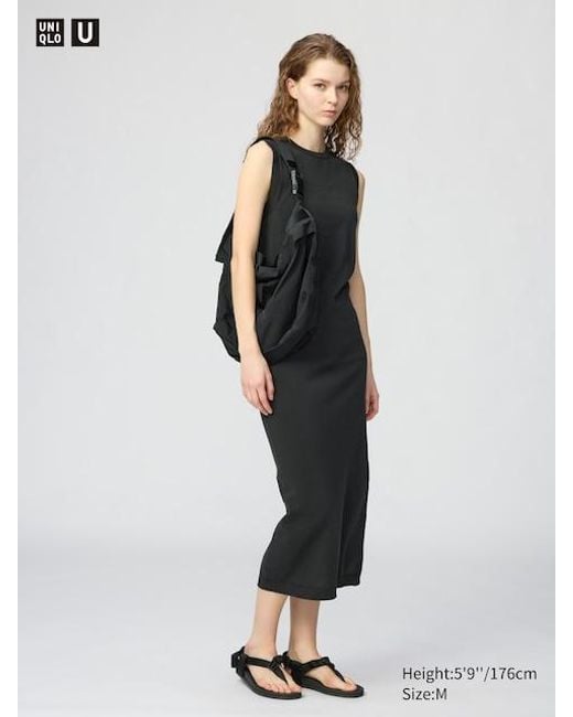 Uniqlo White 3D Cotton Knit Dress