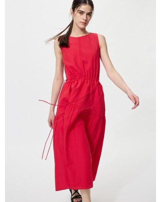 Uniqlo Linen Blend Tiered Dress (Sleeveless)