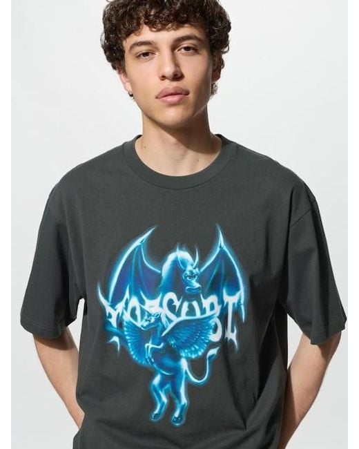 Uniqlo Black Yoasobi Ut Graphic T-Shirt for men