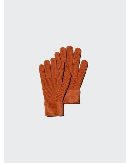 Uniqlo White Heattech Knit Gloves for men