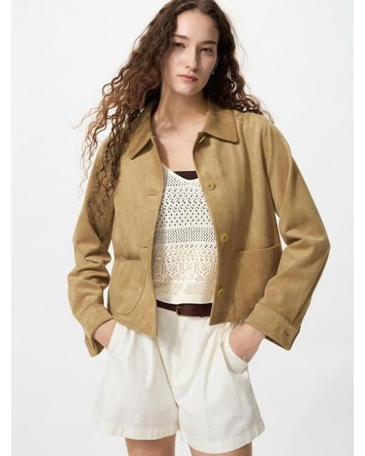 Uniqlo Natural Suede Effect Short Jacket