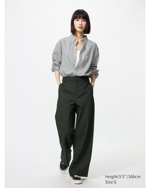 Uniqlo White Smart Hose (Wide Fit)