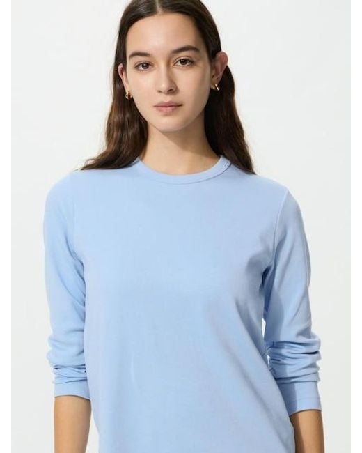 Uniqlo Blue Smooth Stretch Cotton T-Shirt (Long Sleeve)
