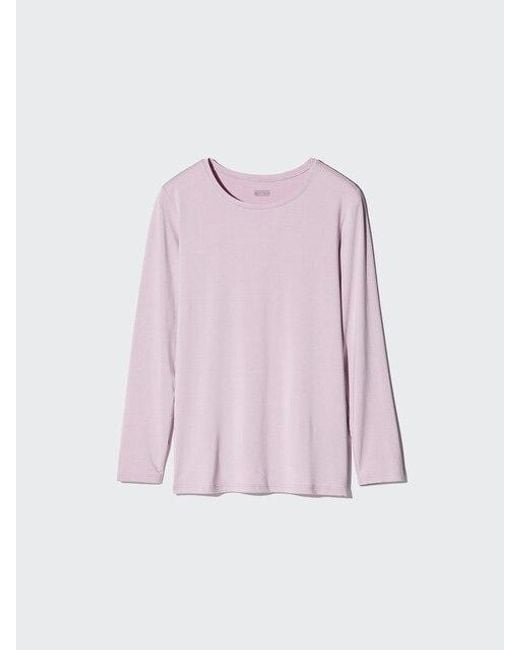 Uniqlo Pink Heattech Crew Neck T-Shirt