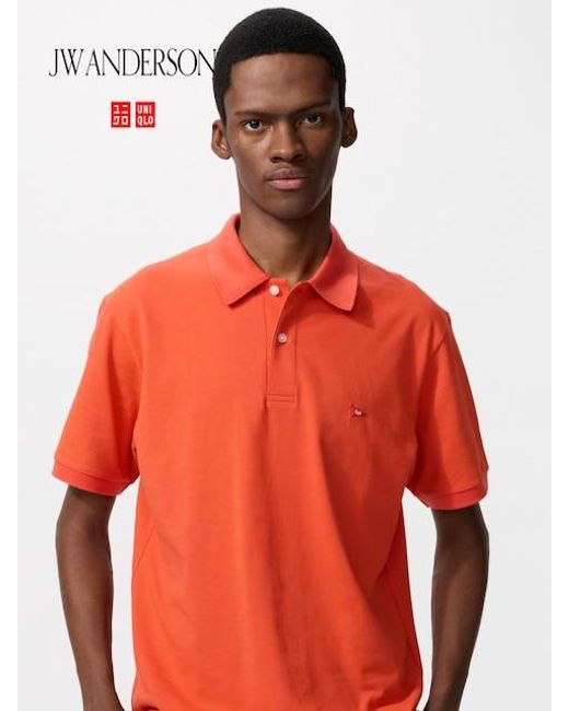 Uniqlo Red Dry Piqué Polo Shirt for men