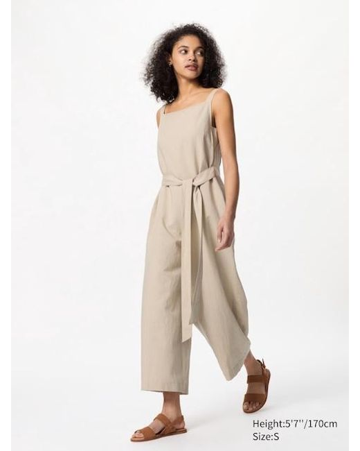 Mono Lino Mezcla (Rayas) Uniqlo de color Natural