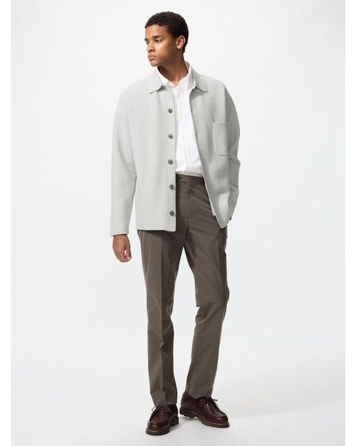 Uniqlo Gray Airsense Trousers (Cotton-Like) for men