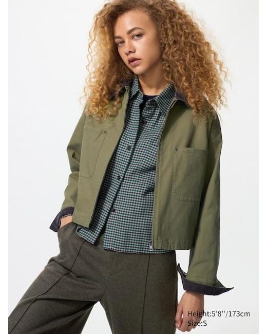 Uniqlo Green Zip-Up Short Jacket
