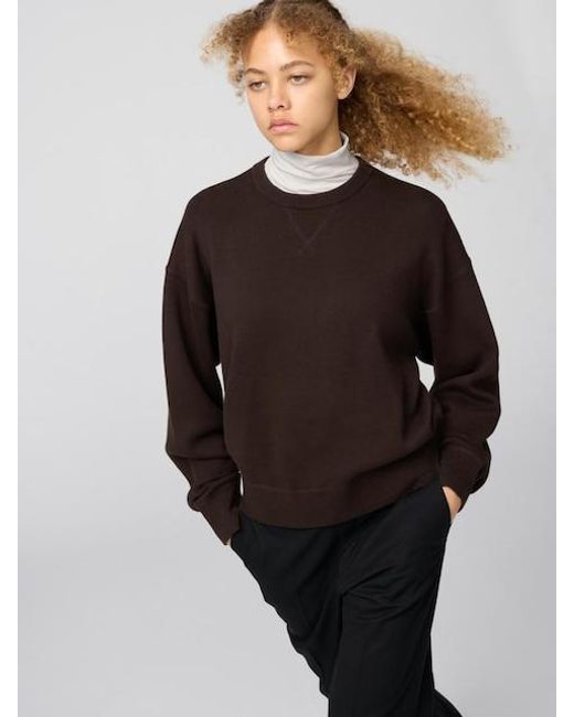 Uniqlo Black Smooth Cotton Crew Neck Jumper