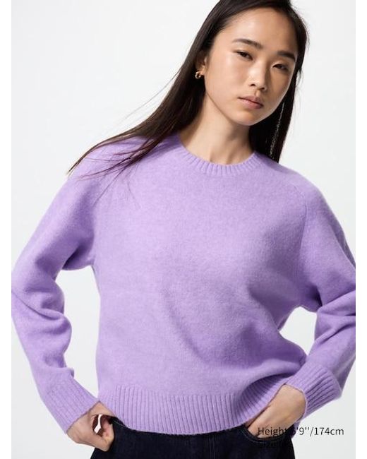 Uniqlo Purple Soufflé Yarn Crew Neck Jumper