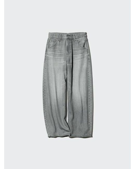 Uniqlo Gray Baggy Barrel Leg Jeans