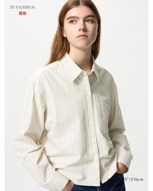 Uniqlo Natural Oxford Boxy Shirt (Stripe)