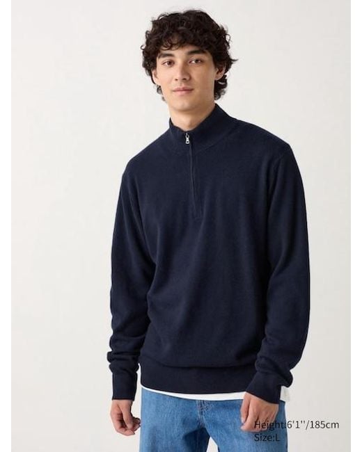 Jersey Cashmere Cremallera Uniqlo de hombre de color Blue