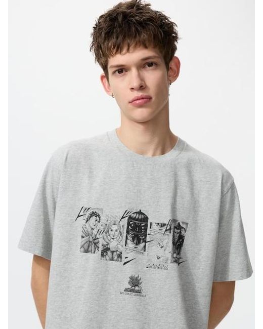 Uniqlo Gray Manga Ut Shueisha 100Th Graphic T-Shirt (Kingdom) for men