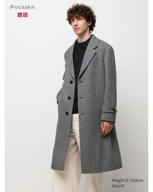 Abrigo Uniqlo de hombre de color Gray