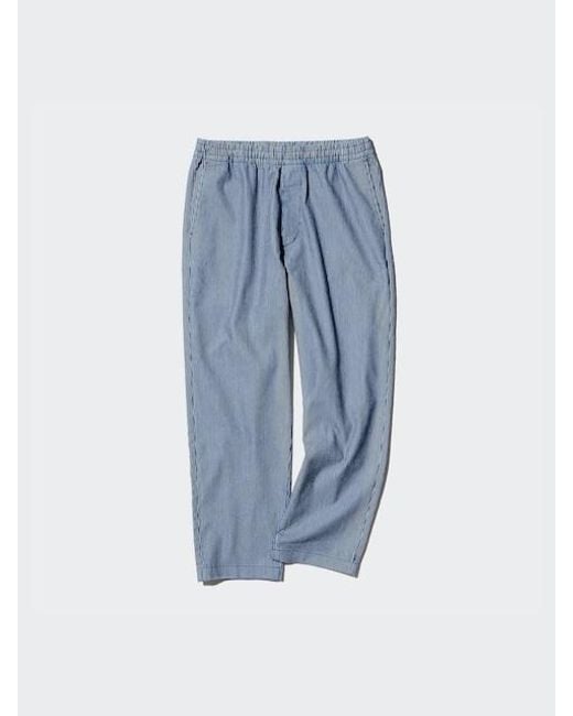 Pantaloni Comodi Cotone A Righe di Uniqlo in Blue da Uomo