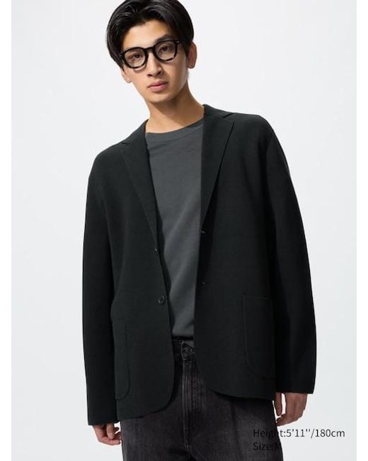 Uniqlo Black Milano Ribbed Jacket for men
