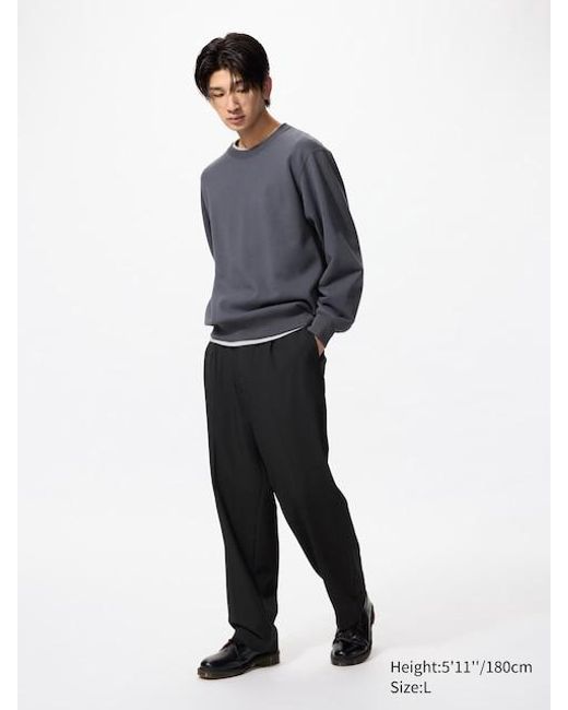 Pantaloni Con Piega Ampi di Uniqlo in Blue da Uomo