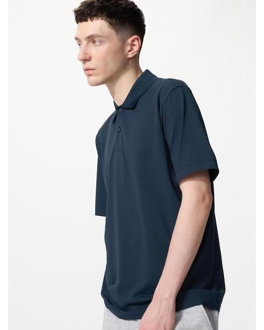 Uniqlo Blue Dry-Ex Polo Shirt for men