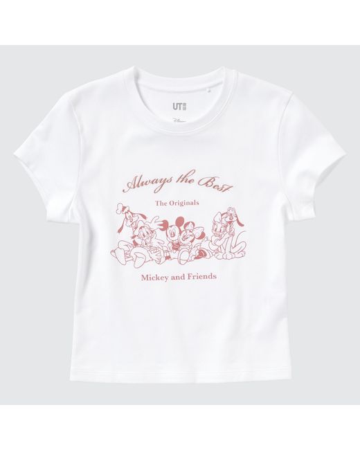 Uniqlo Baumwolle disney collection ut bedrucktes cropped t-shirt in White für Herren