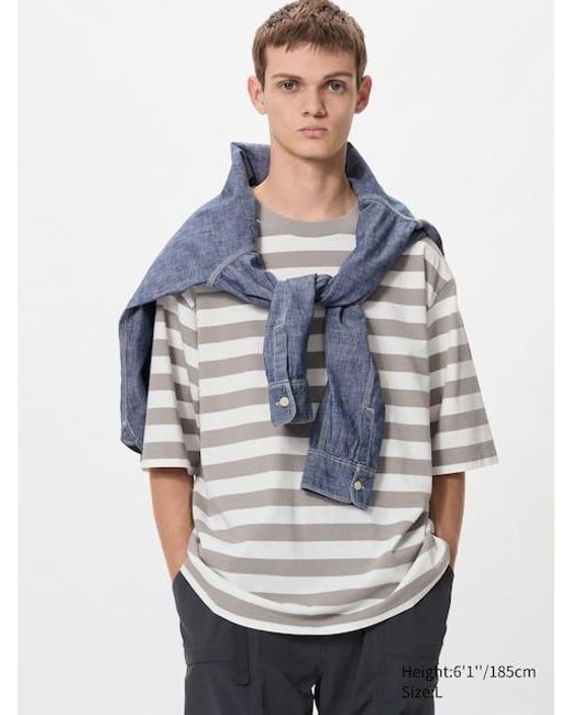 Camiseta Oversize (Rayas) Uniqlo de hombre de color Blue